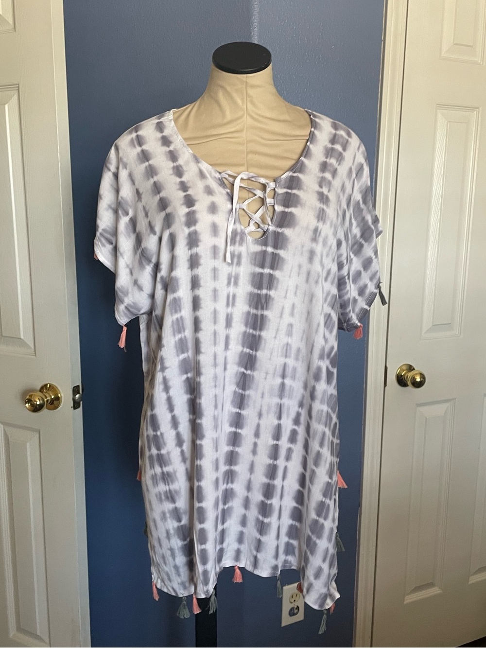 Tie Dye Boho Swim Pullover - Picture 6 of 12